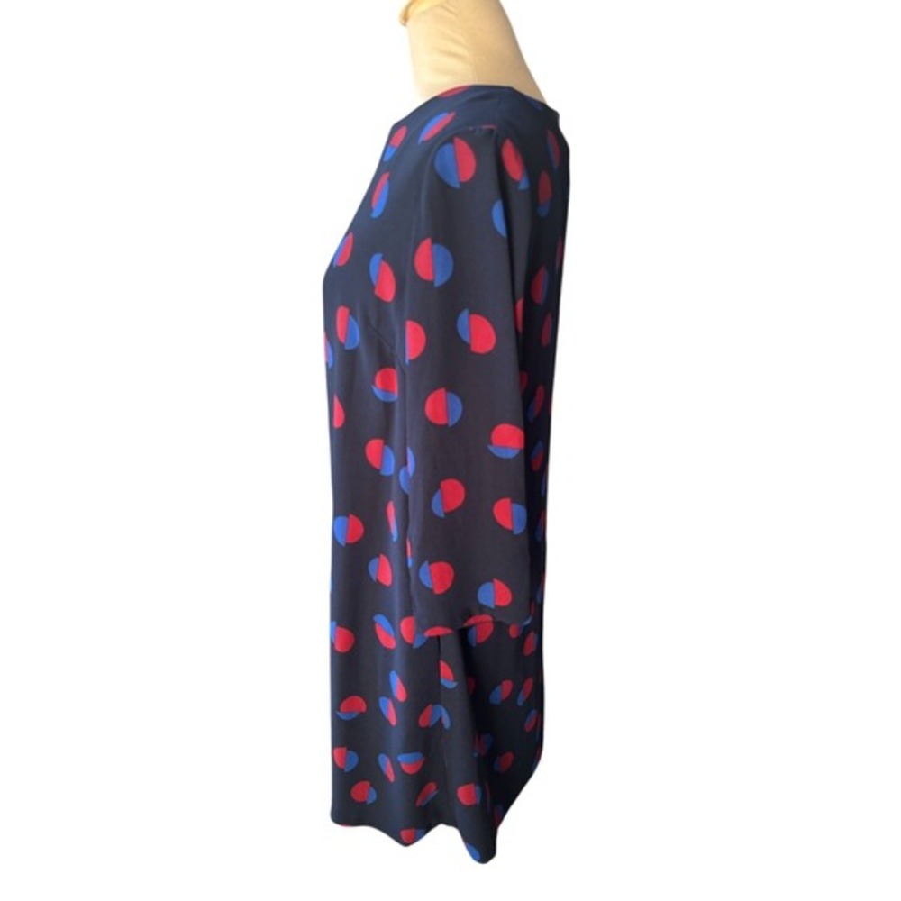 Phase Eight Navy Red Polka Dot Long Sleeve Knee Length Shift Dress US sz 6 UK 10 - Picture 5 of 7